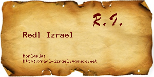 Redl Izrael névjegykártya